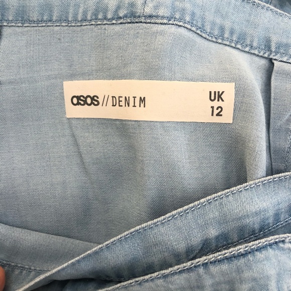 ASOS chambray wrap skirt with ruffles - Picture 3 of 4